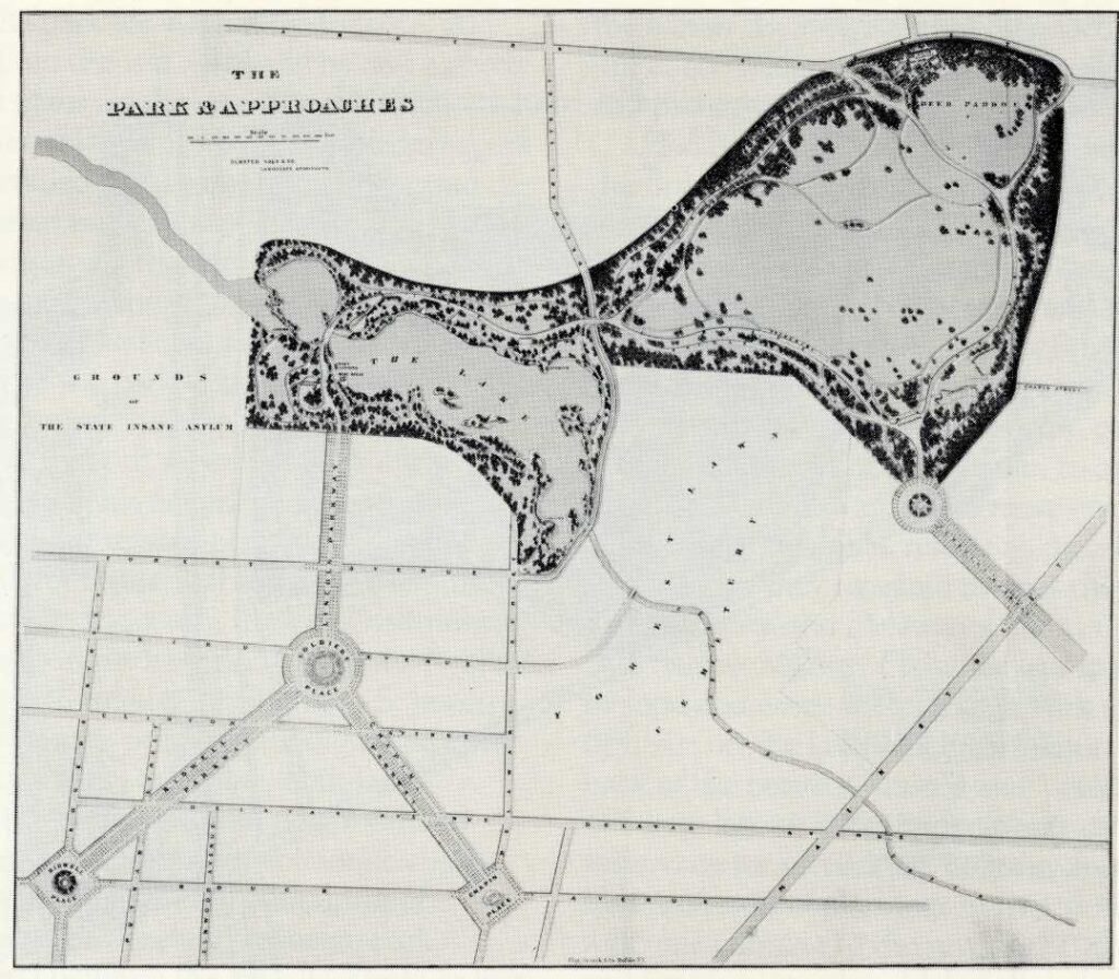 Plan of the Park, later named Delaware Park