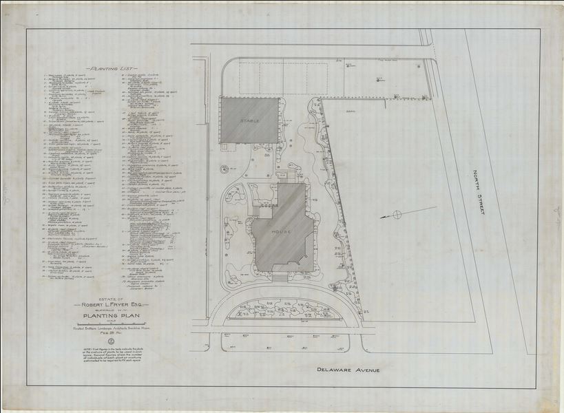 Planting Plan, Residence of R. L. Fryer, 1901