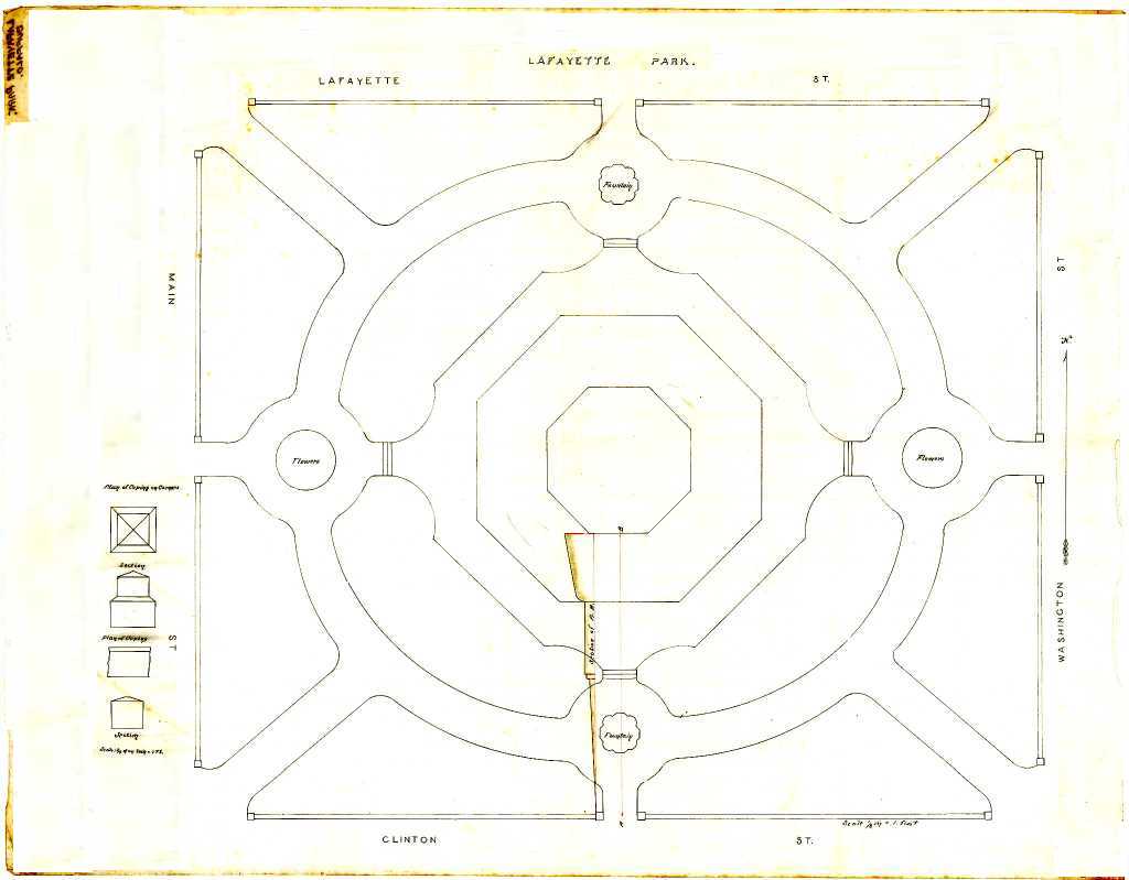 Landscape Plan for Lafayette Park with Soldiers Monument