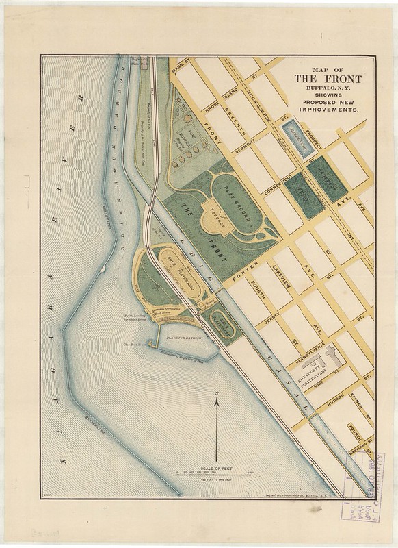 Olmsted Plan for The Front, with Additions, 1891.
Courtesy of the United States Department of the Interior, National Park Service, Frederick Law Olmsted National Historic Site.